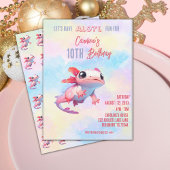 虹色のアクソロトルちゃんの誕生日 招待状