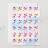 虹色のアクソロトルちゃん 水中 5歳の誕生日 招待状 (裏面)