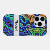 虹色のアワビの貝殻 iPhoneケース (裏面横)