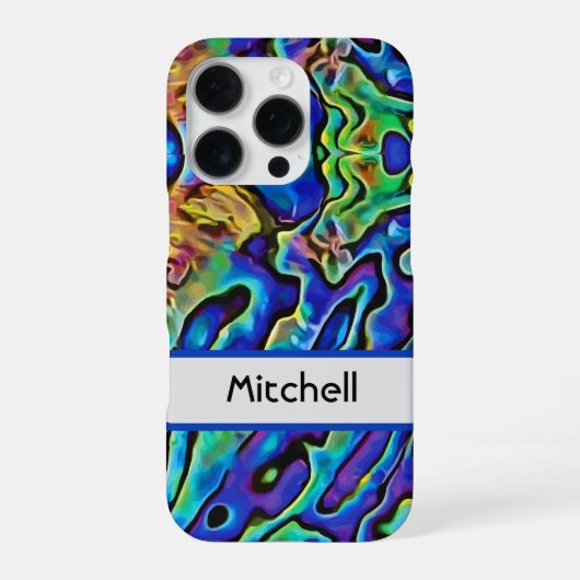 虹色のアワビの貝殻 iPhoneケース (裏面)