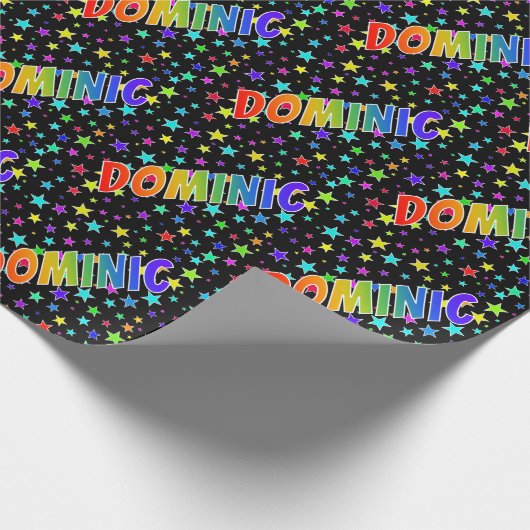 虹色のイニシャル"DOMINIC"+星 ラッピングペーパー (角)