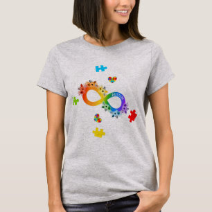 虹色のインフィニティシンボルを持つT型 Tシャツ