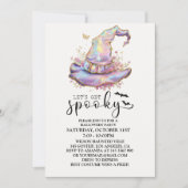 虹色のウィッチハットハロウィーン 招待状 (正面)