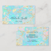 虹色のオパールフェイク写真の模擬グリッター 名刺 (正面/裏面)