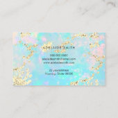 虹色のオパールフェイク写真の模擬グリッター 名刺 (裏面)