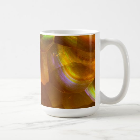 虹色のオレンジ色の火玉石 コーヒーマグカップ (右)