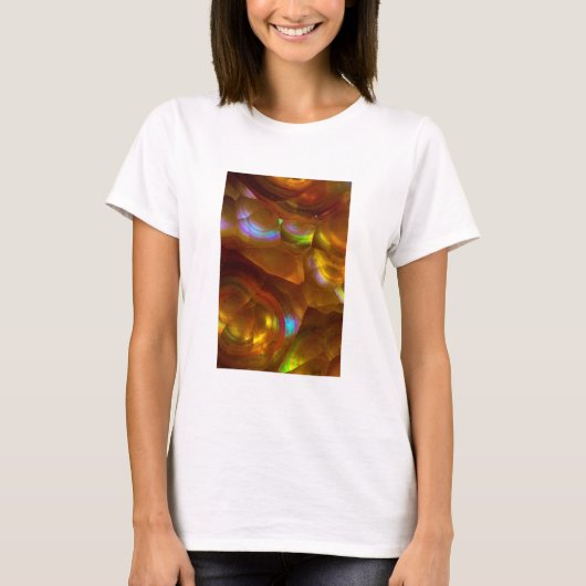 虹色のオレンジ色の火玉石 Tシャツ (正面)