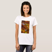 虹色のオレンジ色の火玉石 Tシャツ (正面フル)