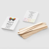 「虹色のカラフルな結婚式プログラム 2人の新郎」 ハンドファン (組立なし)