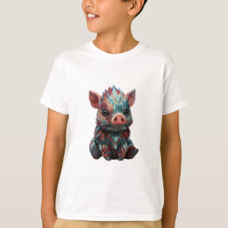 虹色のカラフルな羽毛のある子猪の子供たち Tシャツ