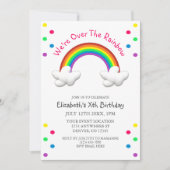 虹色のカラフルな誕生日 招待状 (正面)