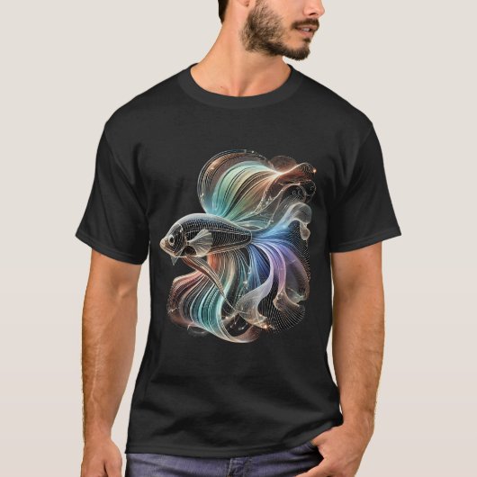 虹色のガラスの魚 Tシャツ (正面)