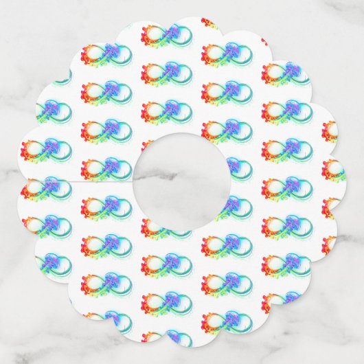 虹色のクラゲとの無限大 ワイングラスタグ (正面)