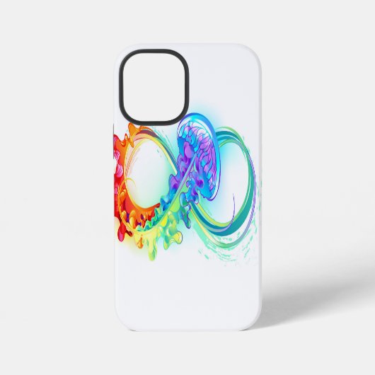 虹色のクラゲとインフィニティ iPhoneケース (裏面)