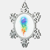 虹色のクラゲ スノーフレークピューターオーナメント (右)