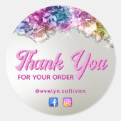 虹色のクリスタル感謝していあなたがシール ラウンドシール (正面)