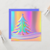 虹色のクリスマスツリー カード (正面/裏面インサイチュ)