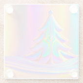 虹色のクリスマスツリー ガラスコースター (裏面)