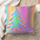 虹色のクリスマスツリー クッション (ブランケット)