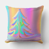 虹色のクリスマスツリー クッション (正面)