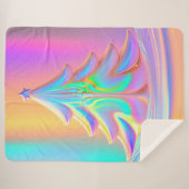 虹色のクリスマスツリー シェルパブランケット (正面(横))