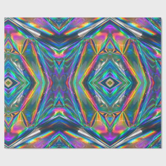 虹色のクロム包装紙 ラッピングペーパー (フラット)