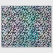 虹色のグラデーションとヒョウの斑点 ラッピングペーパー (フラット)