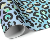 虹色のグラデーションとヒョウの斑点 ラッピングペーパー (ロールコーナー)