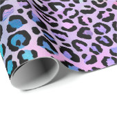 虹色のグラデーションとヒョウの斑点 ラッピングペーパー (ロールコーナー)
