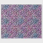 虹色のグラデーションとヒョウの斑点 ラッピングペーパー (フラット)