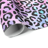 虹色のグラデーションとヒョウの斑点 ラッピングペーパー (ロールコーナー)
