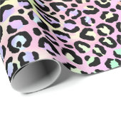 虹色のグラデーションとヒョウの斑点 ラッピングペーパー (ロールコーナー)