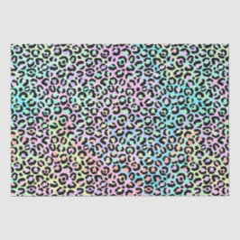 虹色のグラデーションとヒョウの斑点 薄葉紙