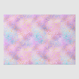 虹色のグラデーションとヒョウの斑点 薄葉紙