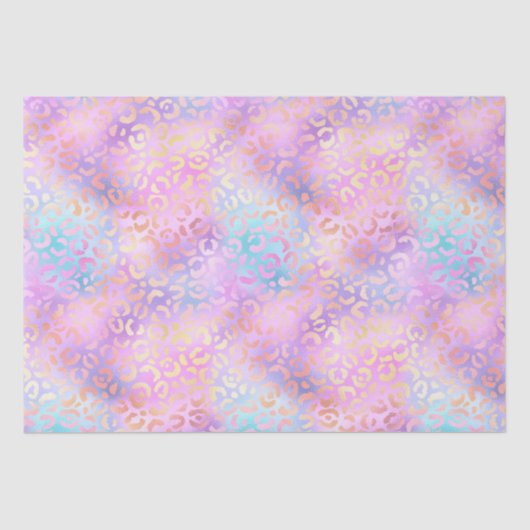 虹色のグラデーションとヒョウの斑点 薄葉紙 (正面)