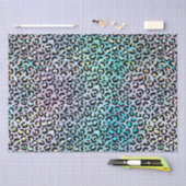 虹色のグラデーションとヒョウの斑点 薄葉紙 (クラフト)