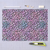 虹色のグラデーションとヒョウの斑点 薄葉紙 (クラフト)