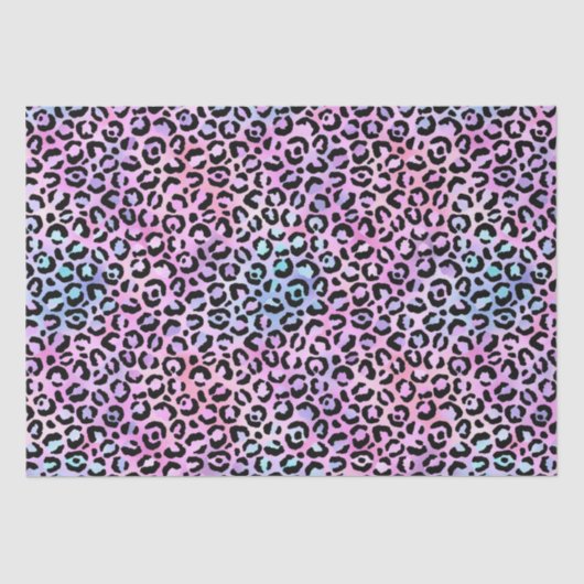 虹色のグラデーションとヒョウの斑点 薄葉紙 (正面)