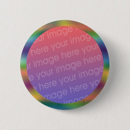 虹色のグラデーション写真フレーム 缶バッジ (正面)