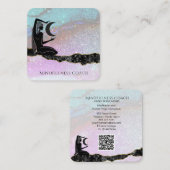 *~*虹色のグリッターの月のQRコードの女神めい想 スクエア名刺 (正面/裏面)