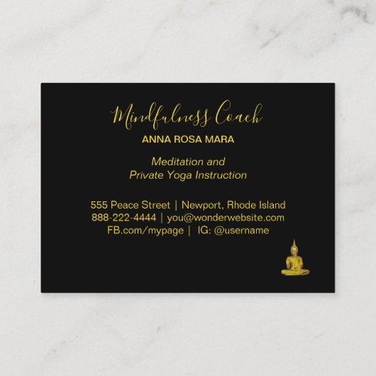 *～*虹色のグリッター宇宙仏の瞑想 名刺 (裏面)