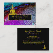 *~*虹色のグリッター宇宙仏の瞑想 名刺 (正面/裏面)