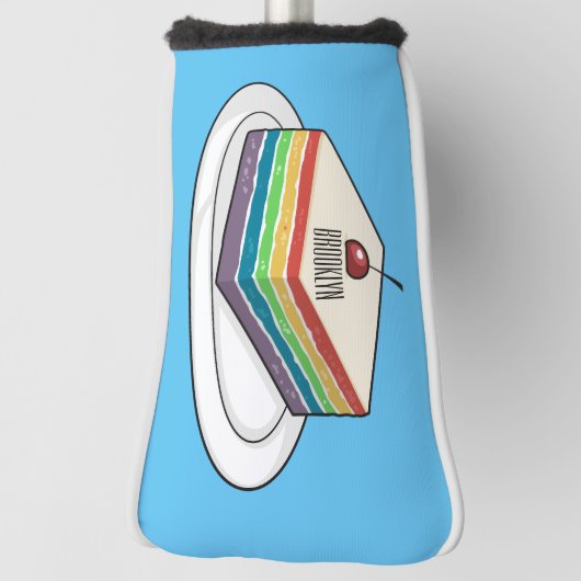 虹色のケーキの漫画イラスト ゴルフヘッドカバー (回転90)