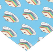 虹色のケーキの漫画イラスト ショートテーブルランナー (コーナー)