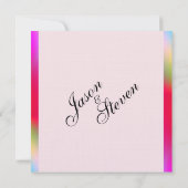 虹色のゲイ ウェディング 招待状 (裏面)