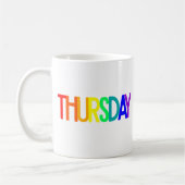 虹色のサ Thursday レタリング デザイン コーヒーマグカップ (左)