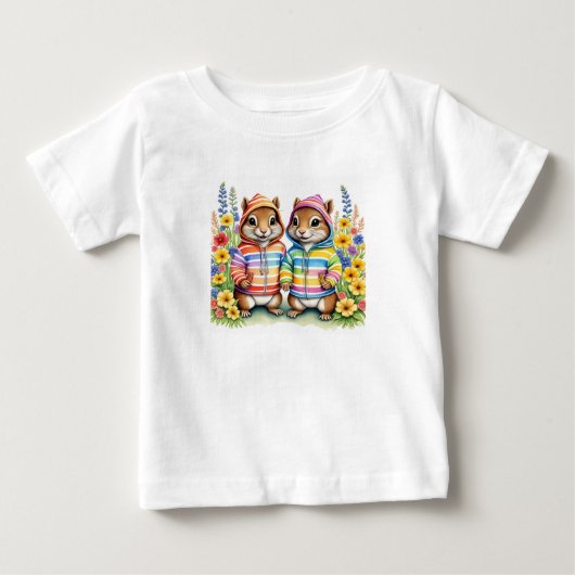 虹色のシマリス ベビーTシャツ (正面)