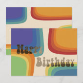 虹色のスクエア70年代カード 招待状 (正面/裏面)