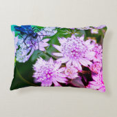 虹色のスズメバチの花抽象芸術色 アクセントクッション (裏面)