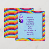 虹色のストライプの枠線 招待状 (正面/裏面)